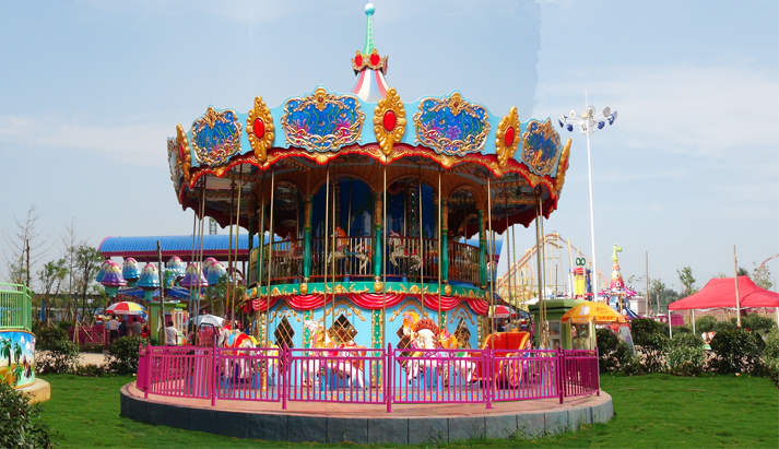 Ocean theme double decker carousel ride